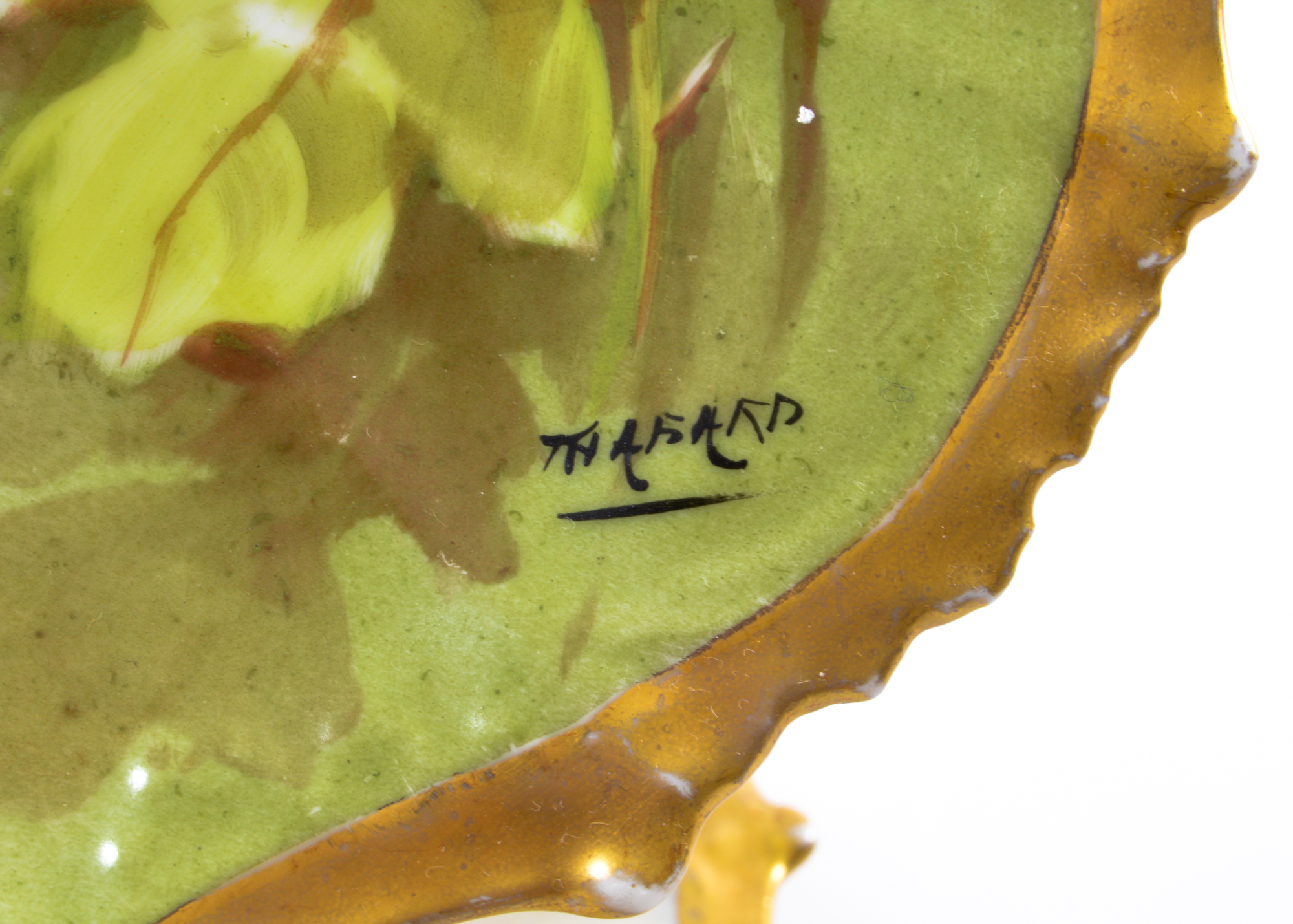 Limoges LS & S Porcelain Gold Gilt Painted Fish Plates