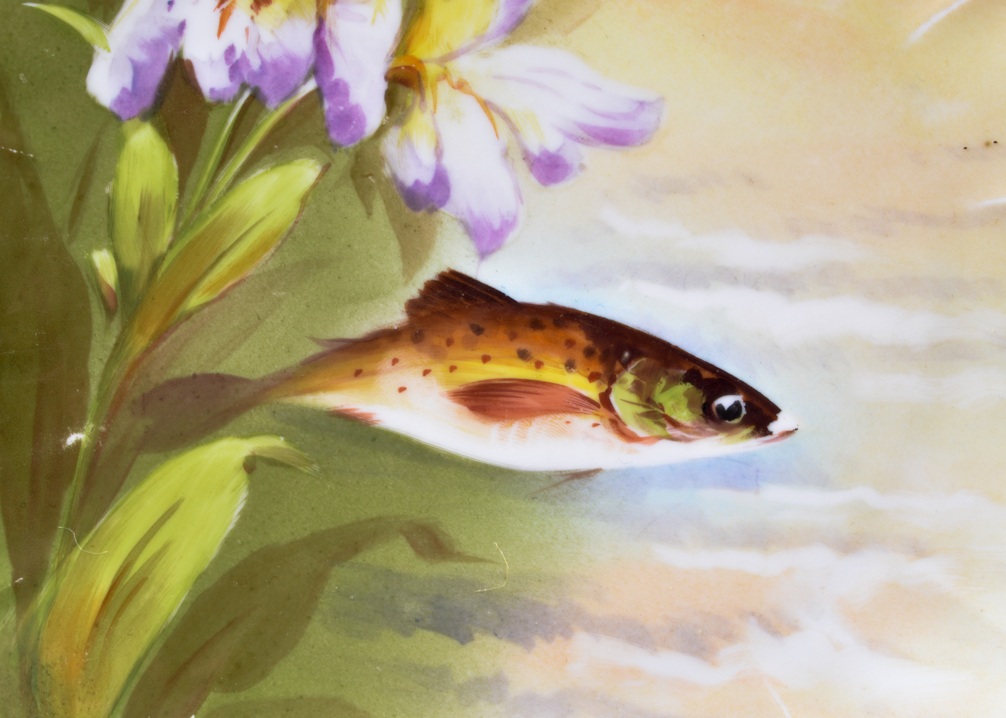 Limoges LS & S Porcelain Gold Gilt Painted Fish Plates