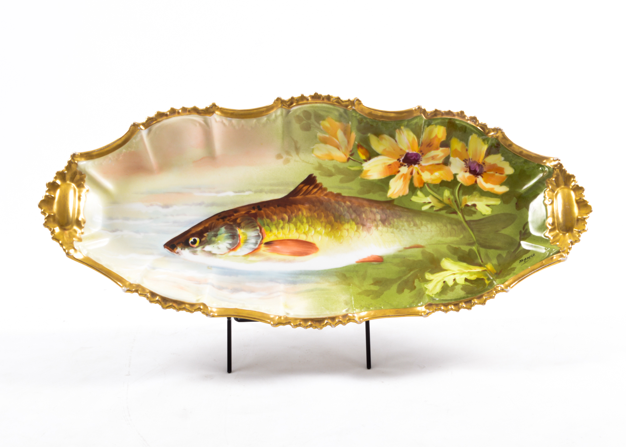 Limoges LS & S Porcelain Full Fish Serving Tray Platter