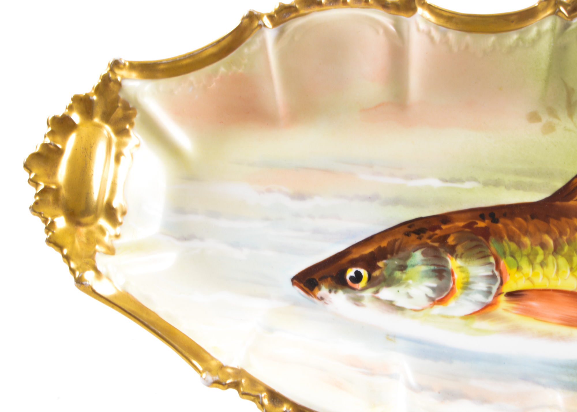 Limoges LS & S Porcelain Full Fish Serving Tray Platter