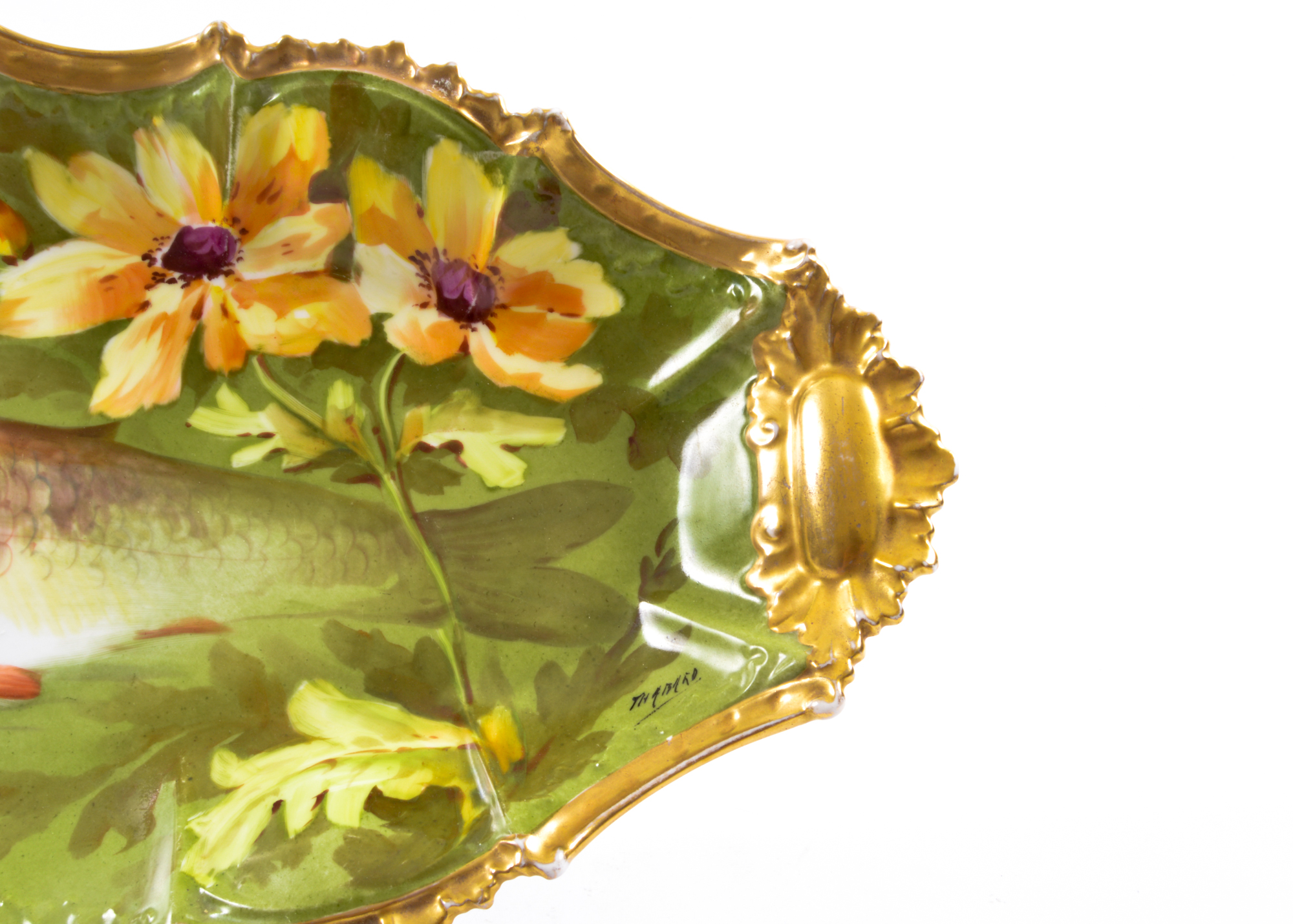 Limoges LS & S Porcelain Full Fish Serving Tray Platter
