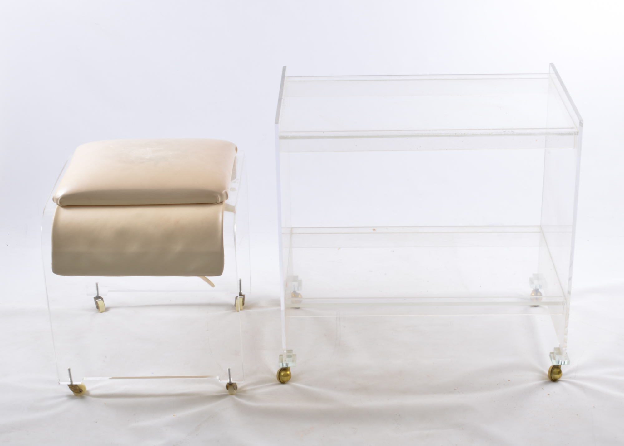 Lucite Vanity With Bench