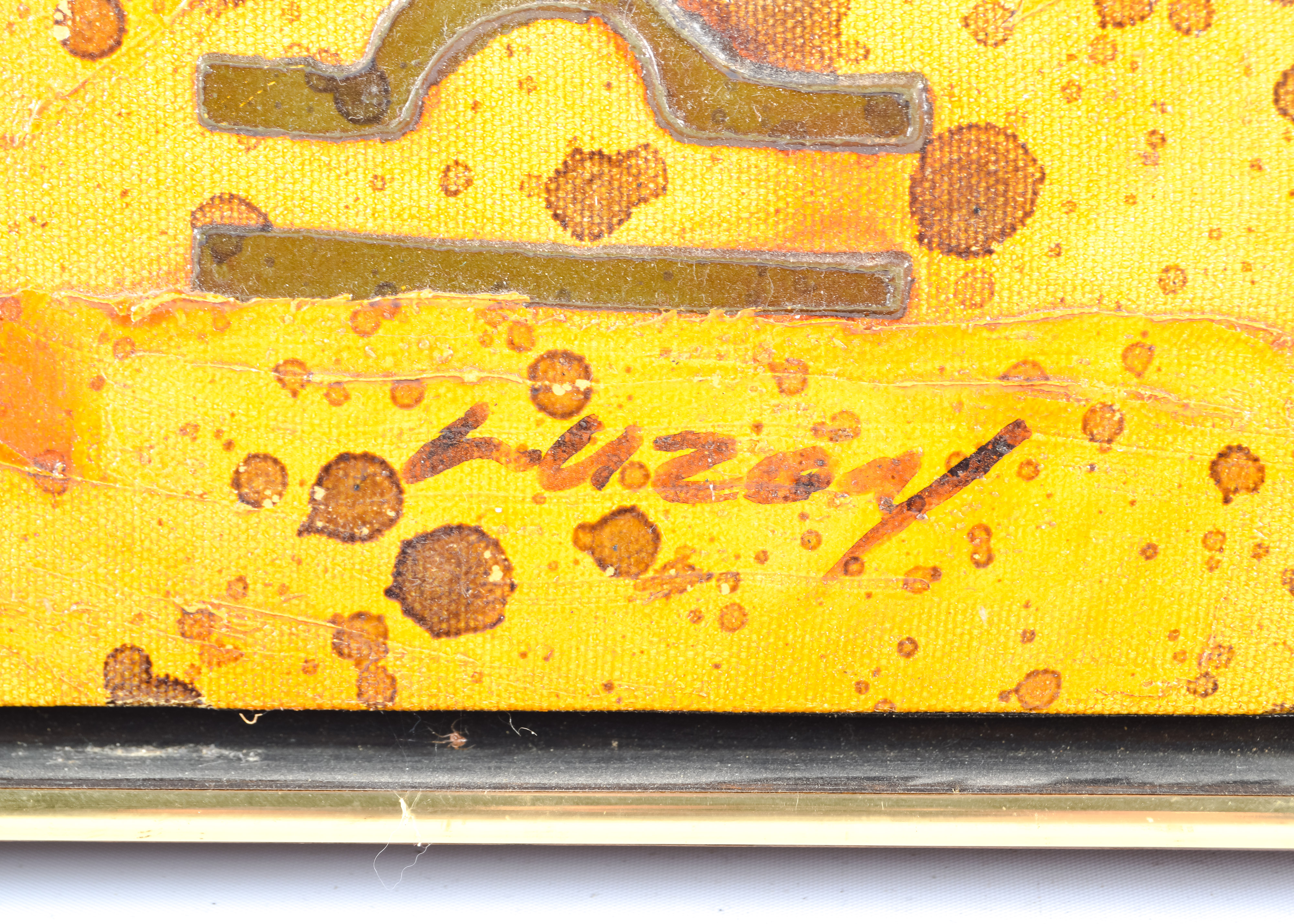 Signed, Original Mid-Century Oil on Canvas Painting by Luzon