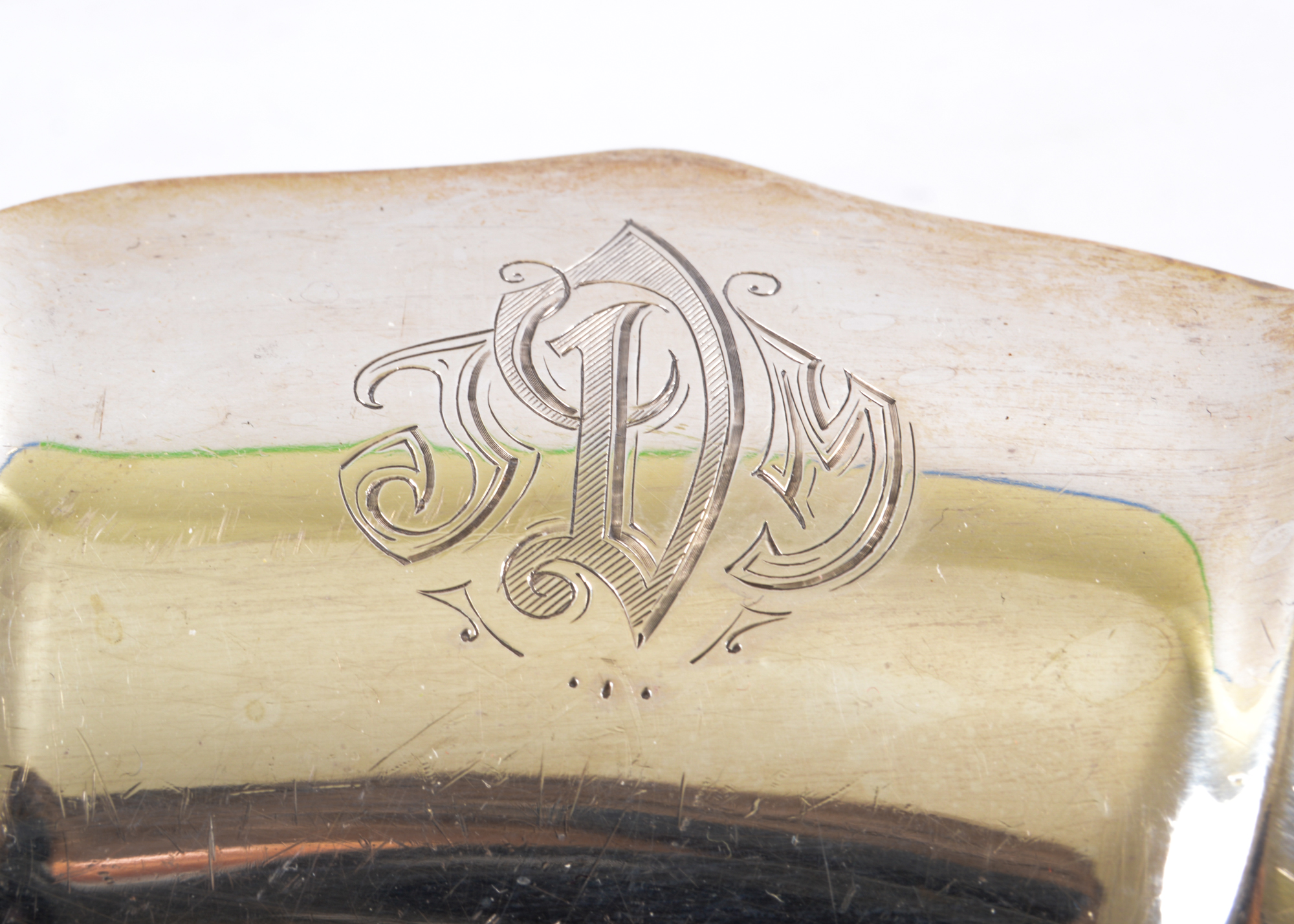 Large Sterling Silver Tray with Petal Design