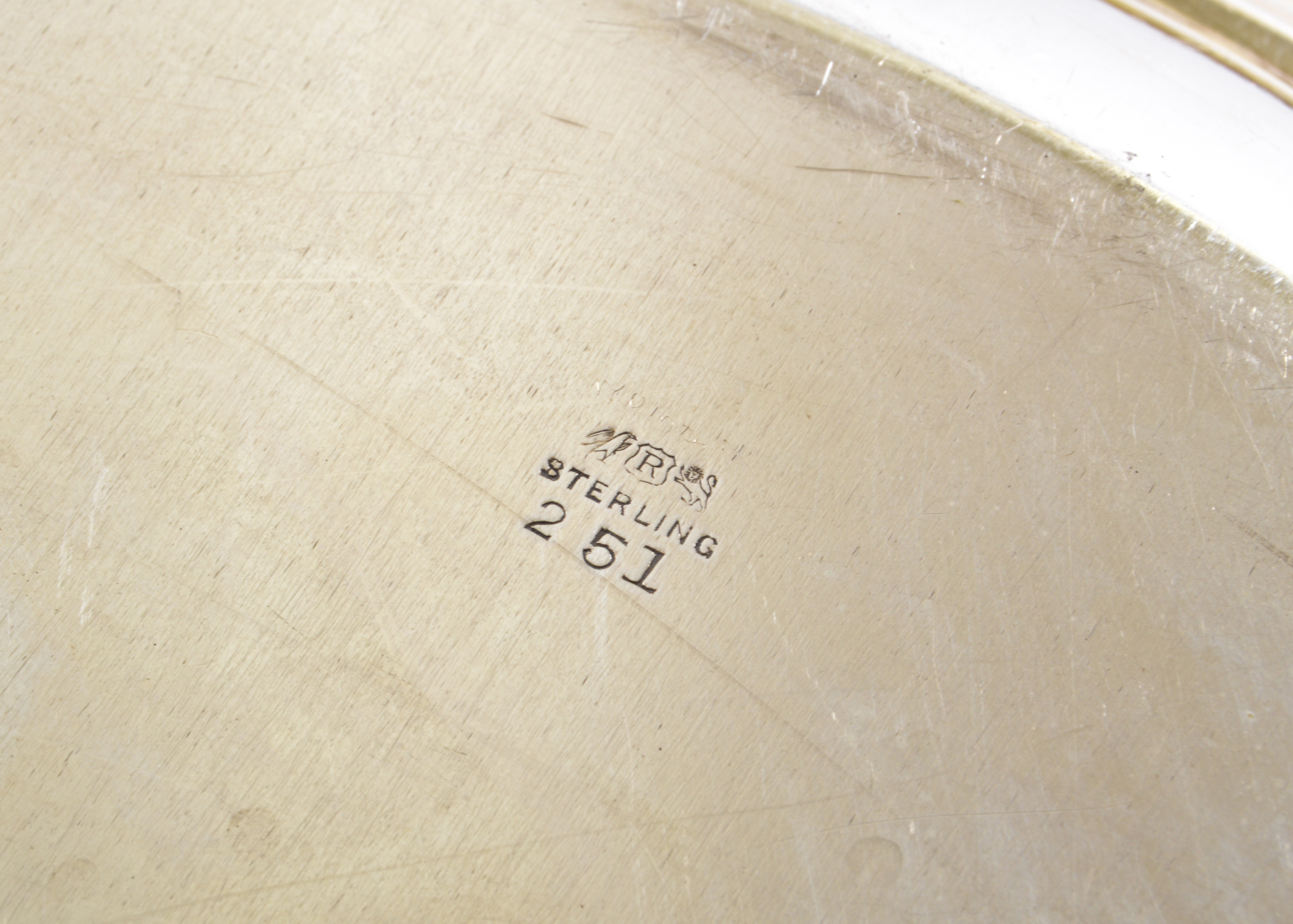 Large Sterling Silver Tray with Petal Design