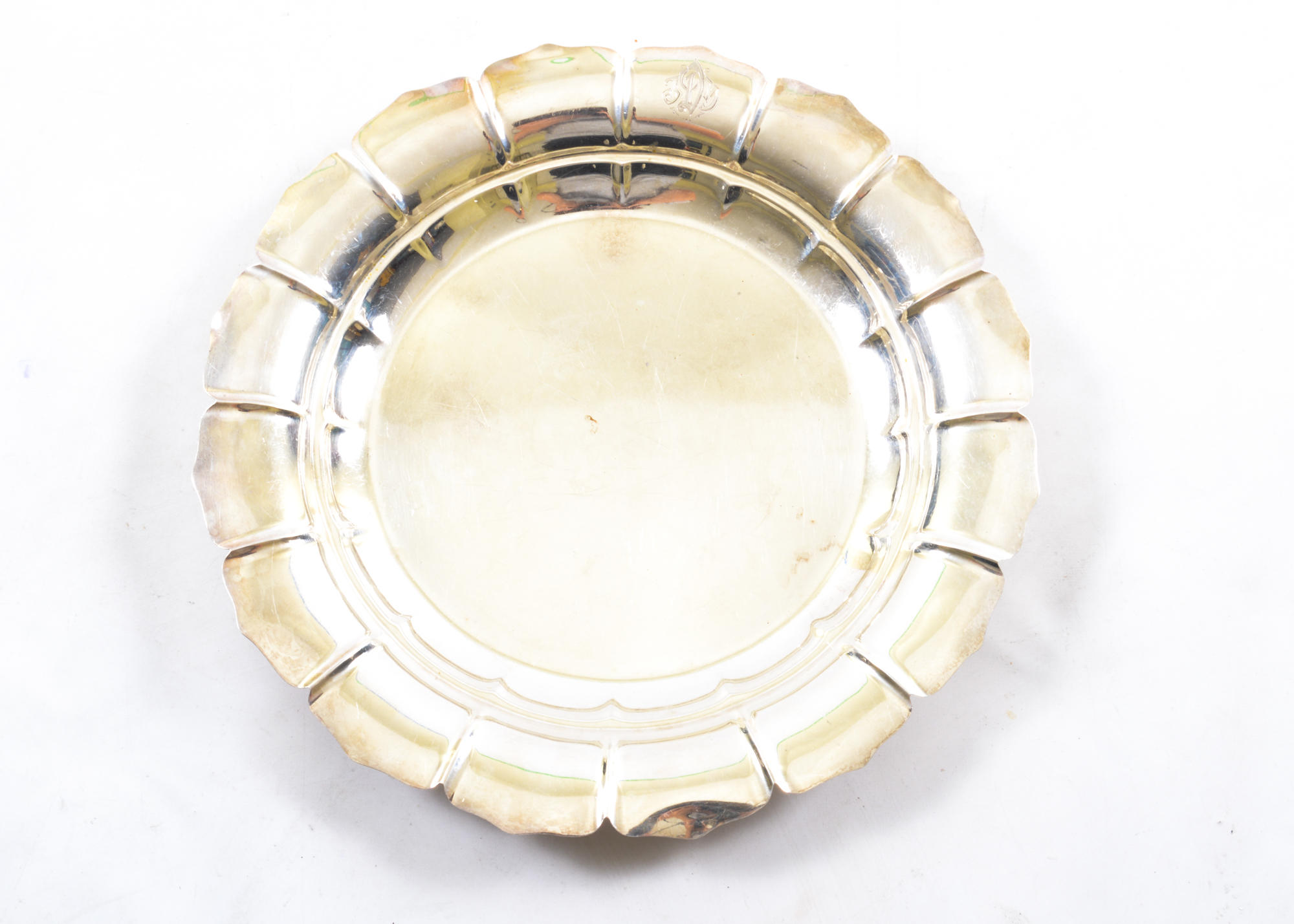 Large Sterling Silver Tray with Petal Design