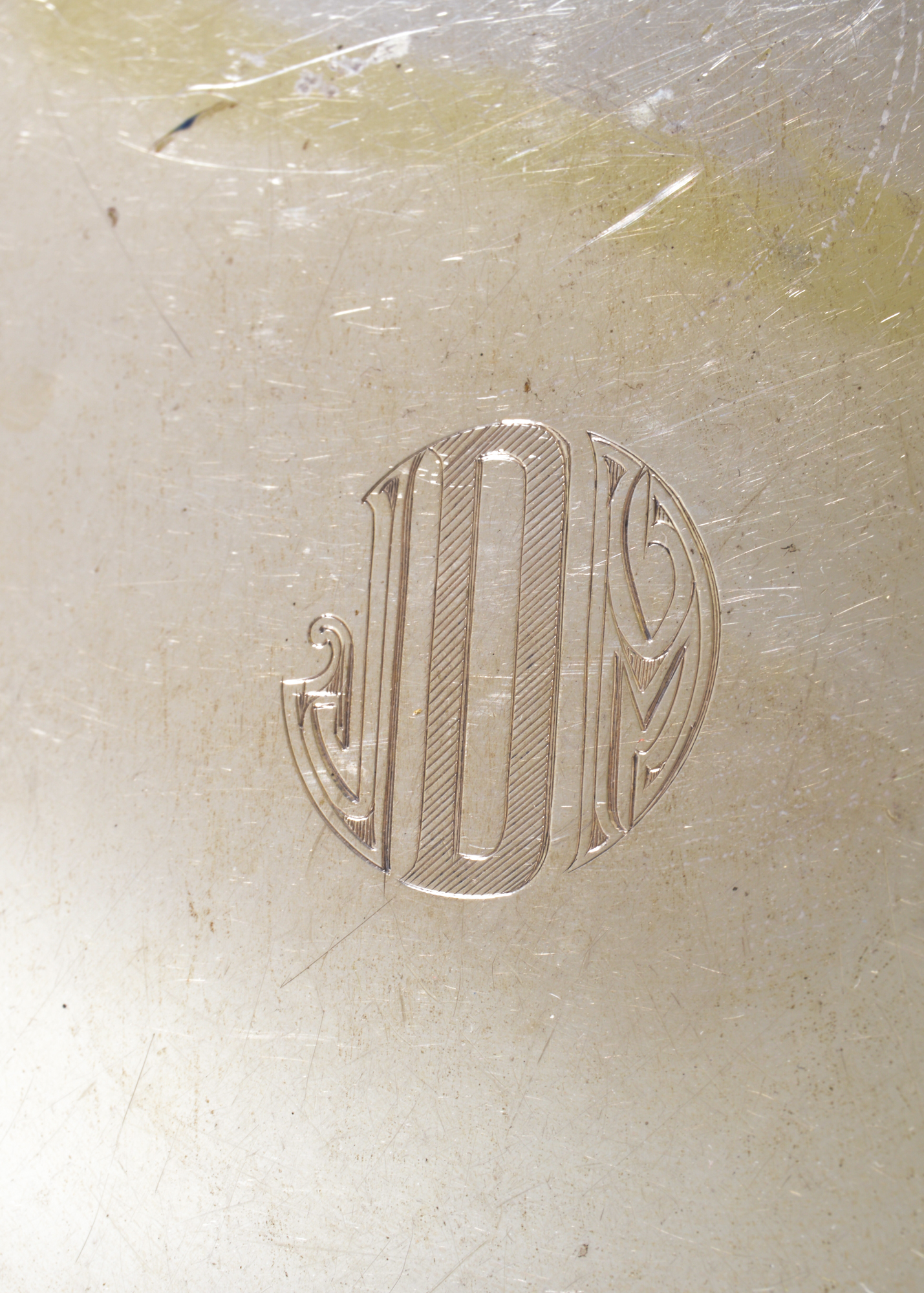 Two Monogrammed Sterling Silver Plates
