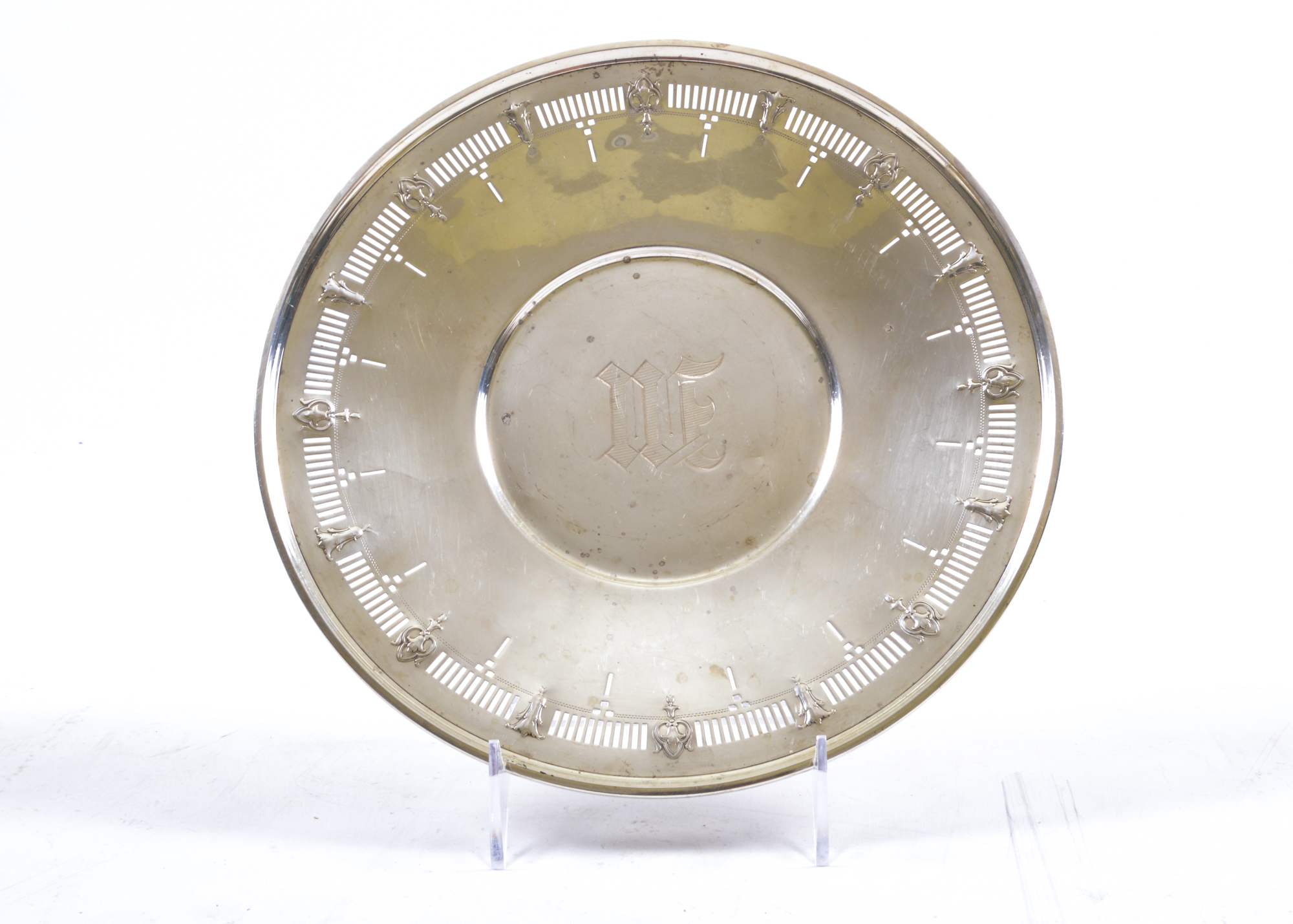 Two Monogrammed Sterling Silver Plates