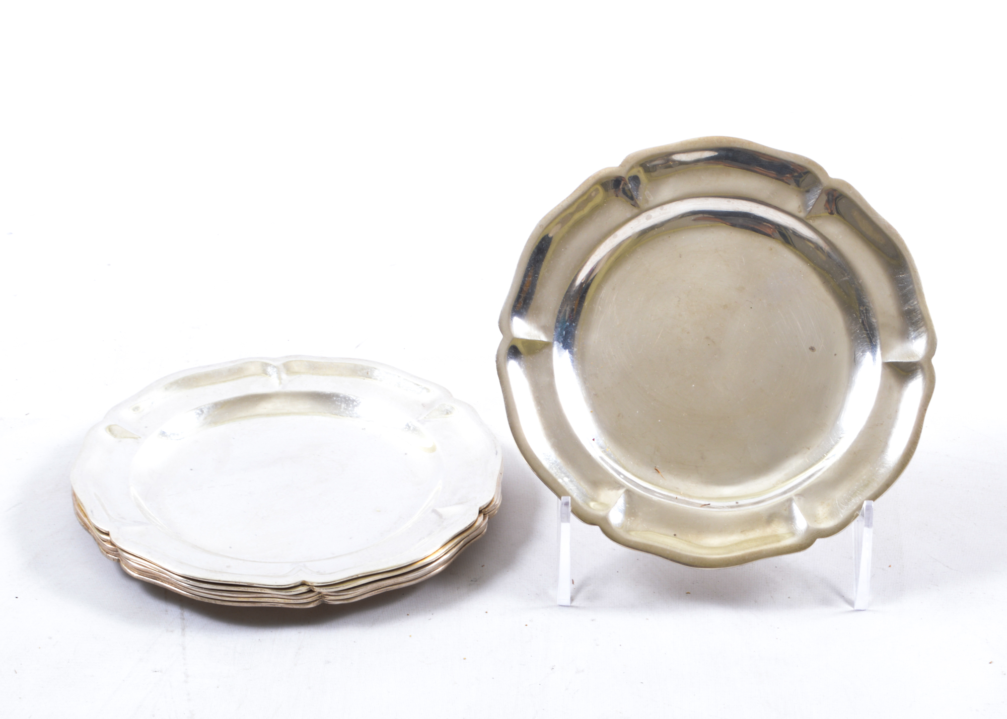 Six 5.5 Inch Sterling Silver Plates