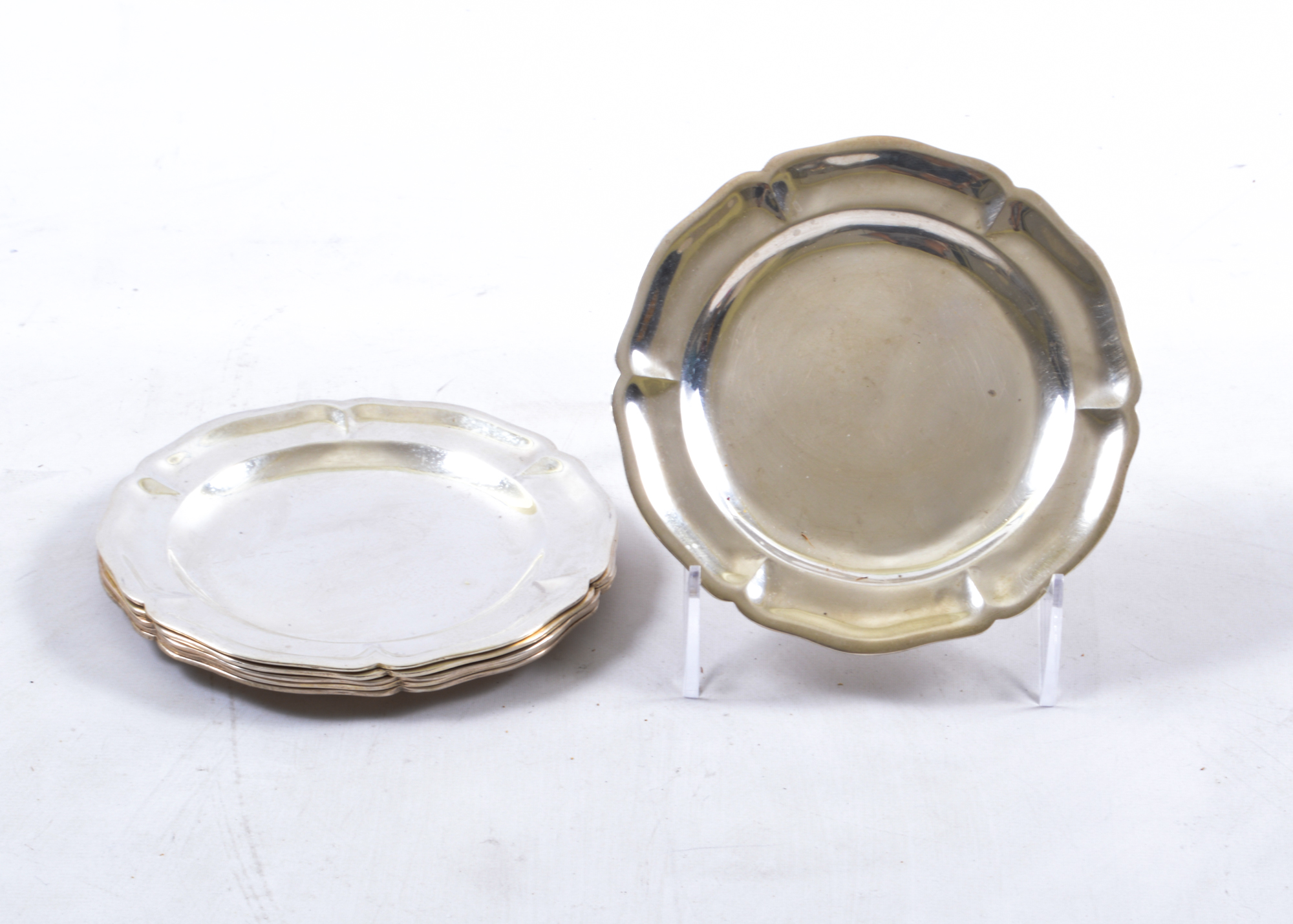 Six 5.5 Inch Sterling Silver Plates