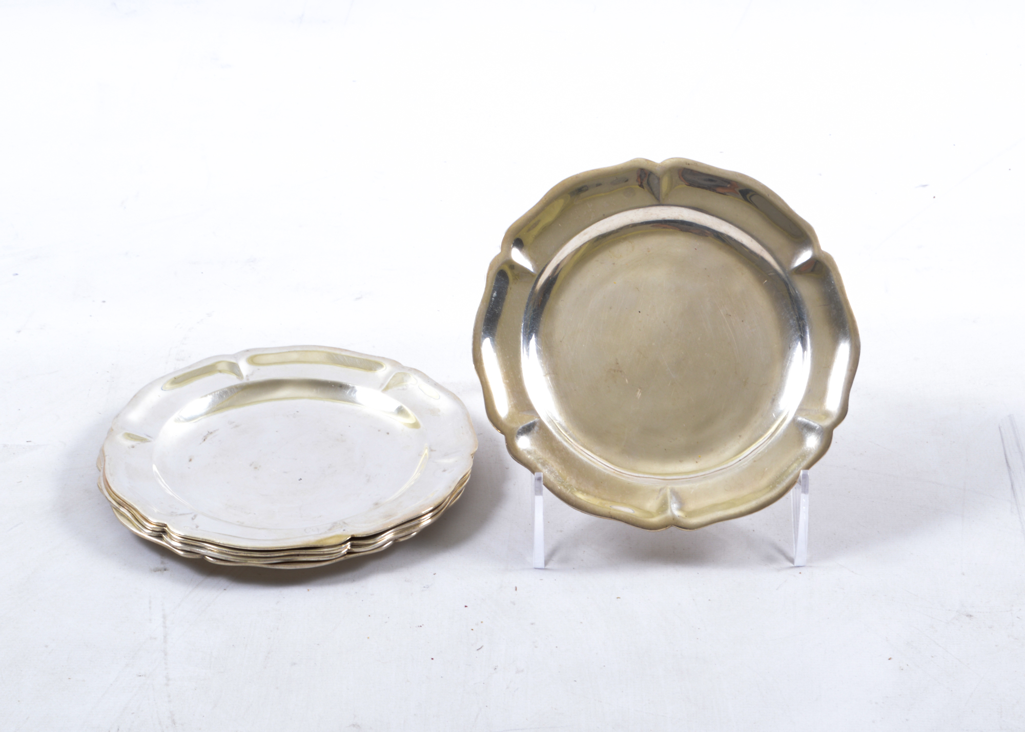 Five 5.5 in Sterling Silver Plates