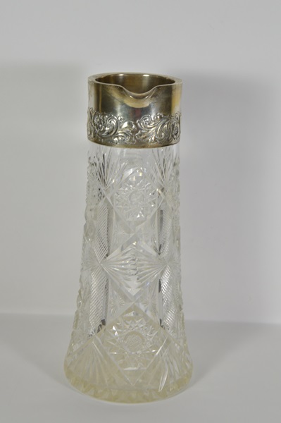 Cut Crystal and Silver Plate Decanter