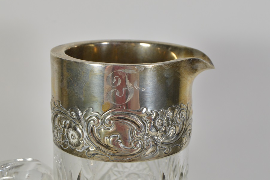 Cut Crystal and Silver Plate Decanter