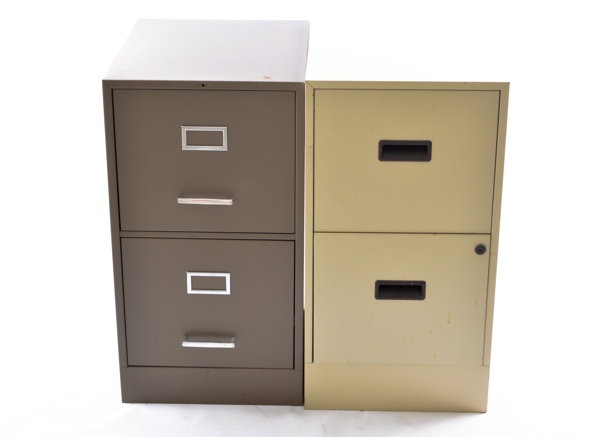 Pair of Two-Drawer Metal Filing Cabinets