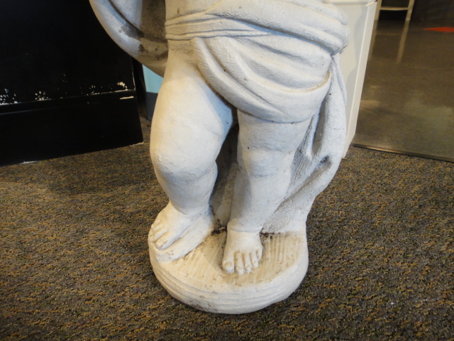 Vintage Cement Cupid Bird Bath