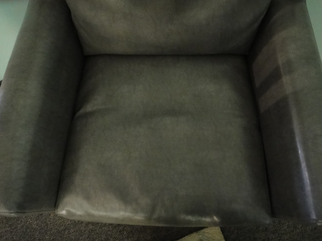 Contemporary Gray Leather Casual Arm Chair