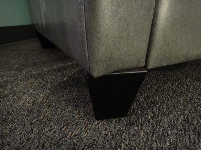 Contemporary Gray Leather Casual Arm Chair