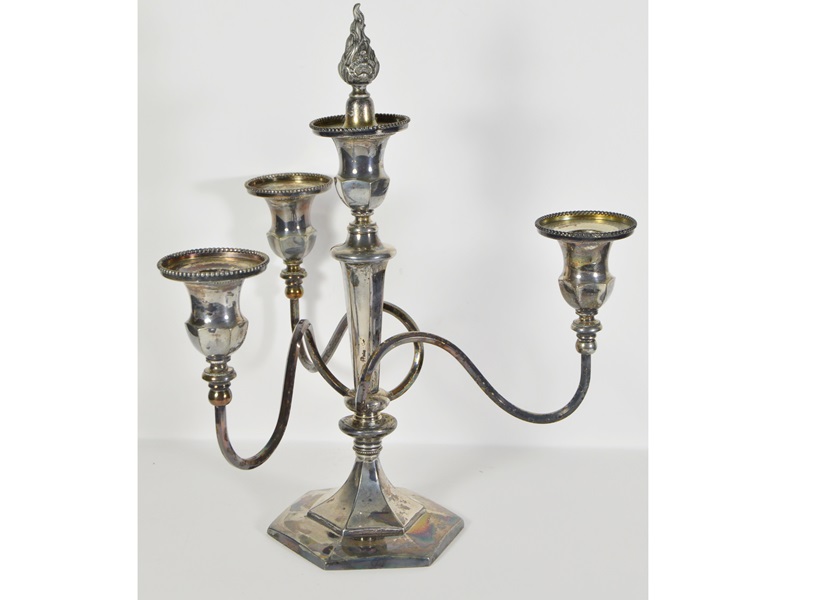 Wilcox Silver Plate Three Arm Candelabra
