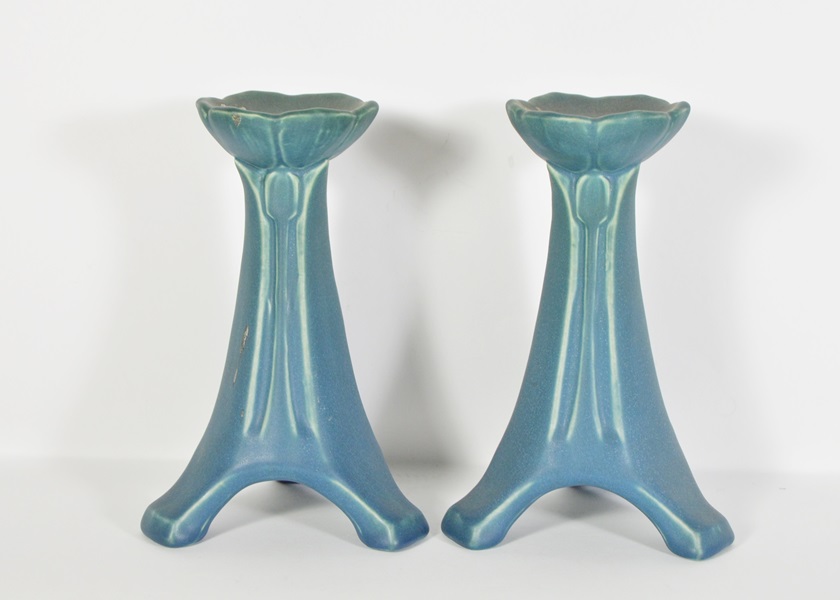 1916 Rookwood Pottery Candlesticks