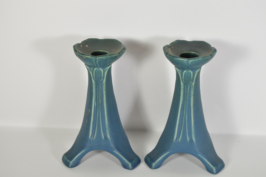 1916 Rookwood Pottery Candlesticks