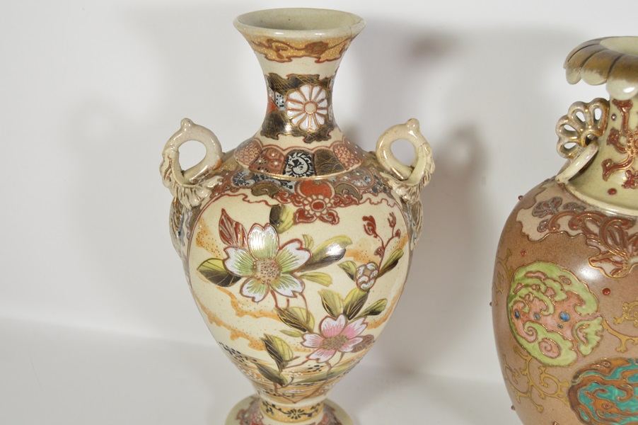 Pair of Hand Painted Asian Vases