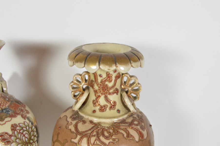 Pair of Hand Painted Asian Vases