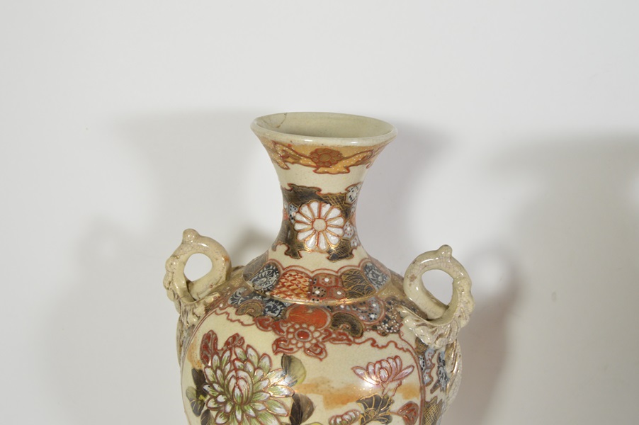 Pair of Hand Painted Asian Vases