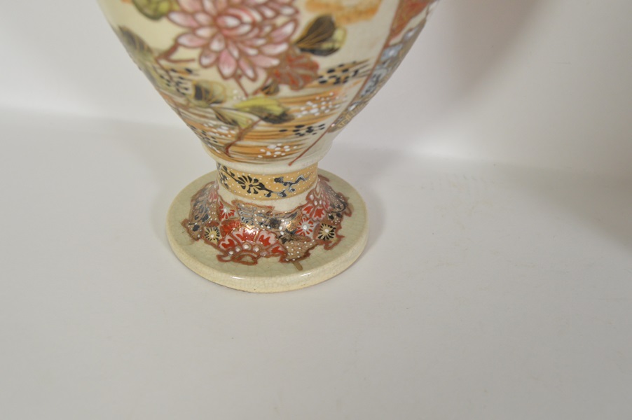 Pair of Hand Painted Asian Vases