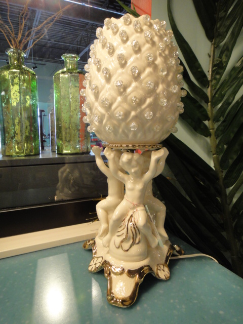Porcelain Cherub Accent Lamp