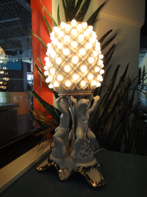 Porcelain Cherub Accent Lamp