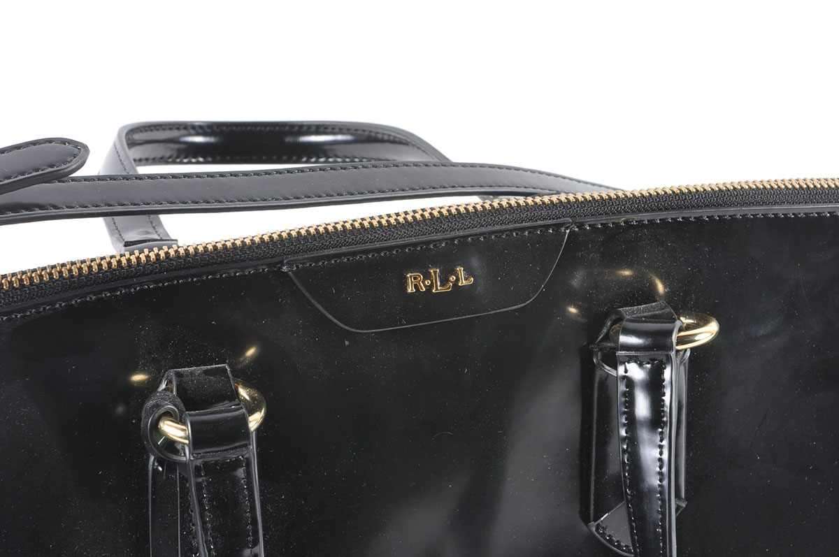 Ralph Lauren "Winford" Black Patent Leather Satchel