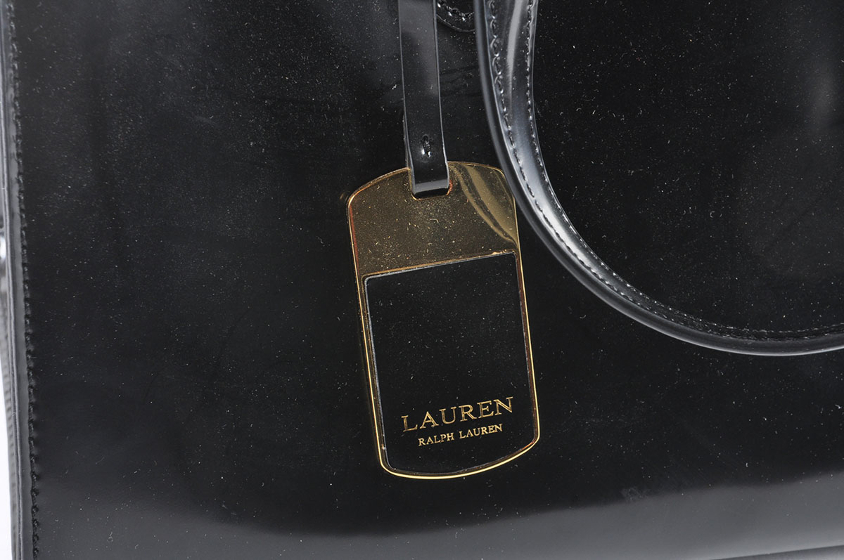 Ralph Lauren "Winford" Black Patent Leather Satchel