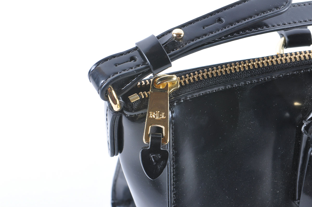 Ralph Lauren "Winford" Black Patent Leather Satchel