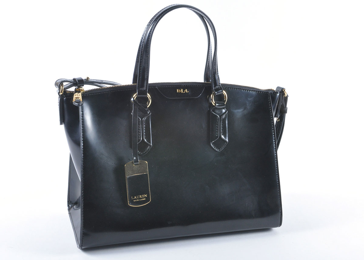 Ralph Lauren "Winford" Black Patent Leather Satchel