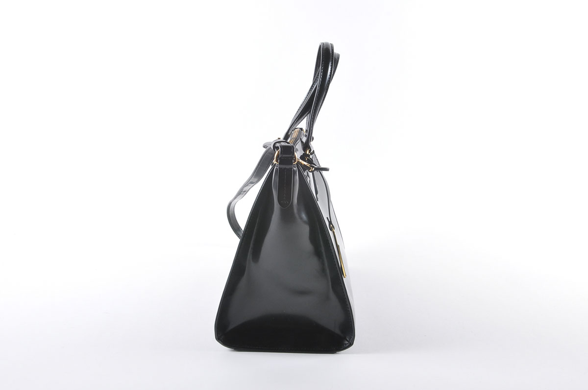 Ralph Lauren "Winford" Black Patent Leather Satchel