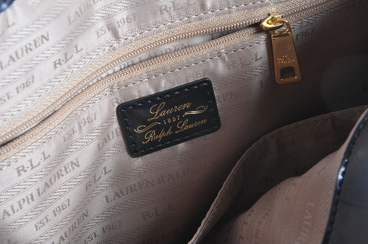 Ralph Lauren "Winford" Black Patent Leather Satchel