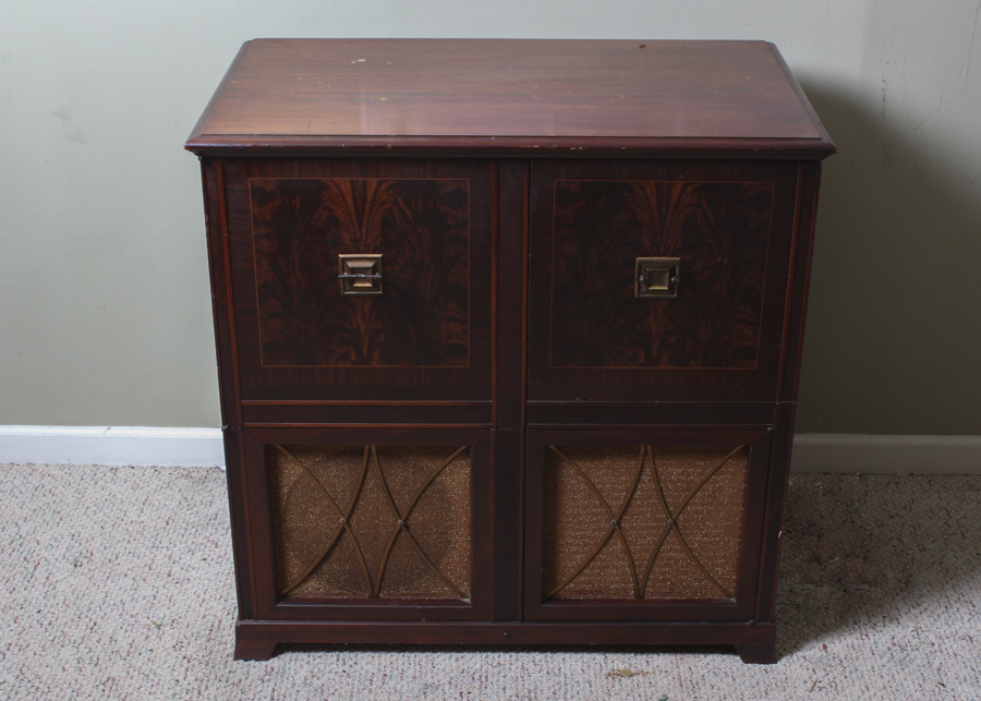 Vintage Cherry Stained Admiral Television Cabinet