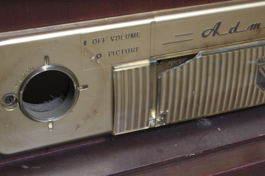 Vintage Cherry Stained Admiral Television Cabinet