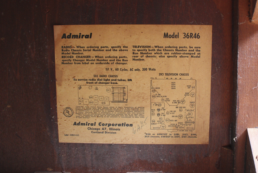 Vintage Cherry Stained Admiral Television Cabinet