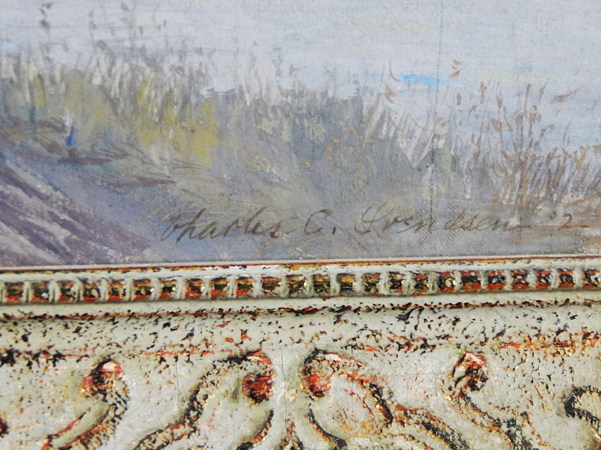 19th Century Charles Svendsen Gouache Watercolor of Dutch Woman