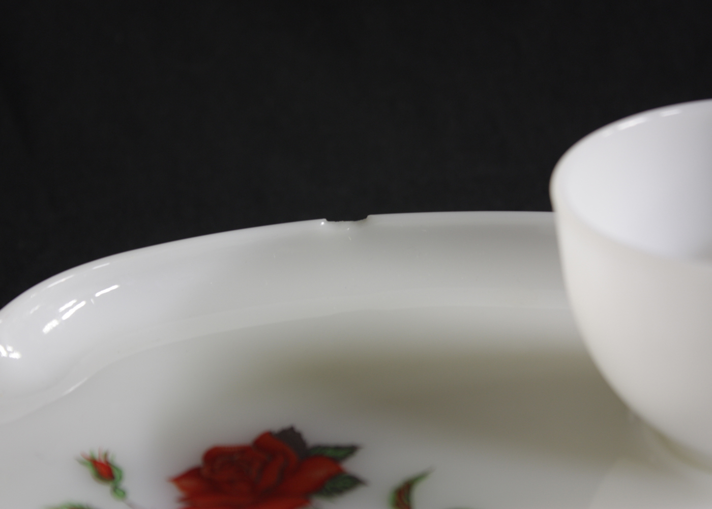 Federal Glass 'Rosecrest' Five Piece Snack set