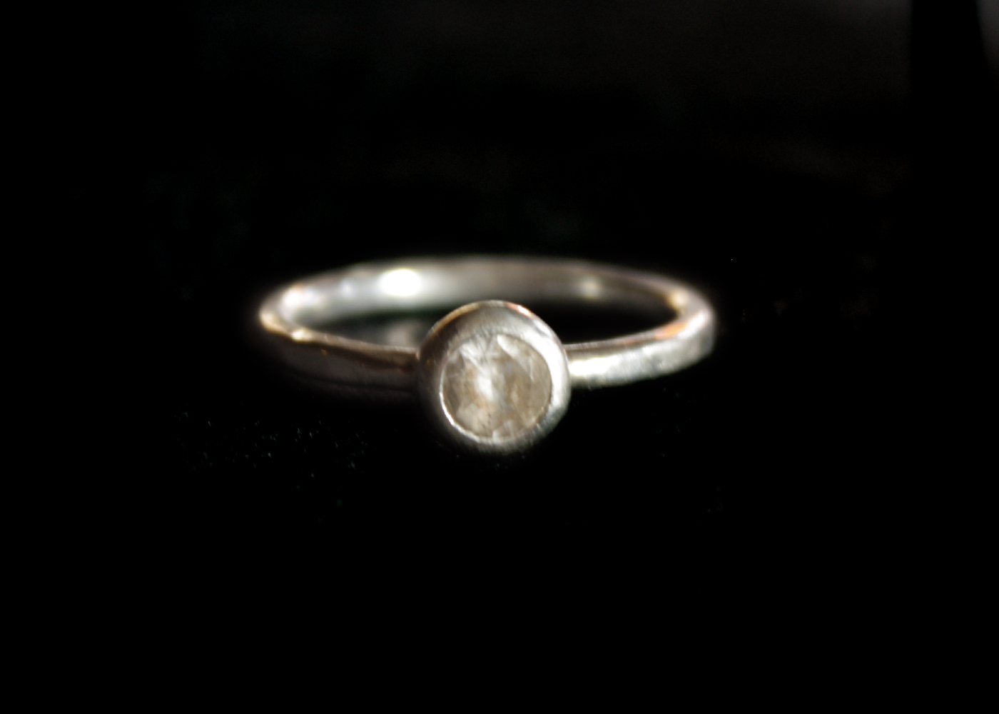 5mm White Sapphire Sterling Ring