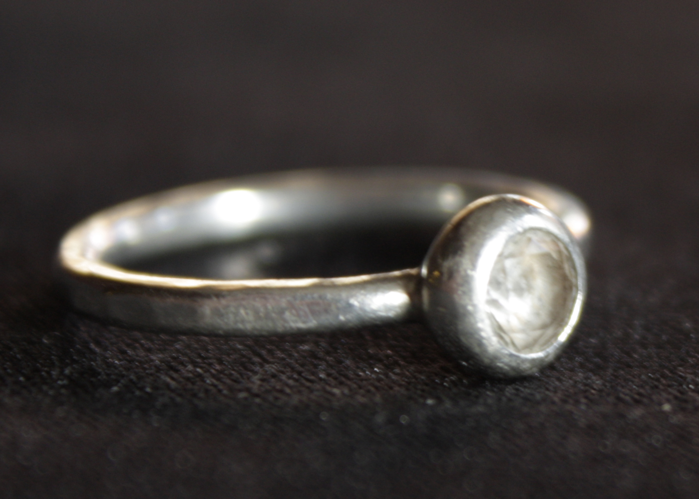 5mm White Sapphire Sterling Ring