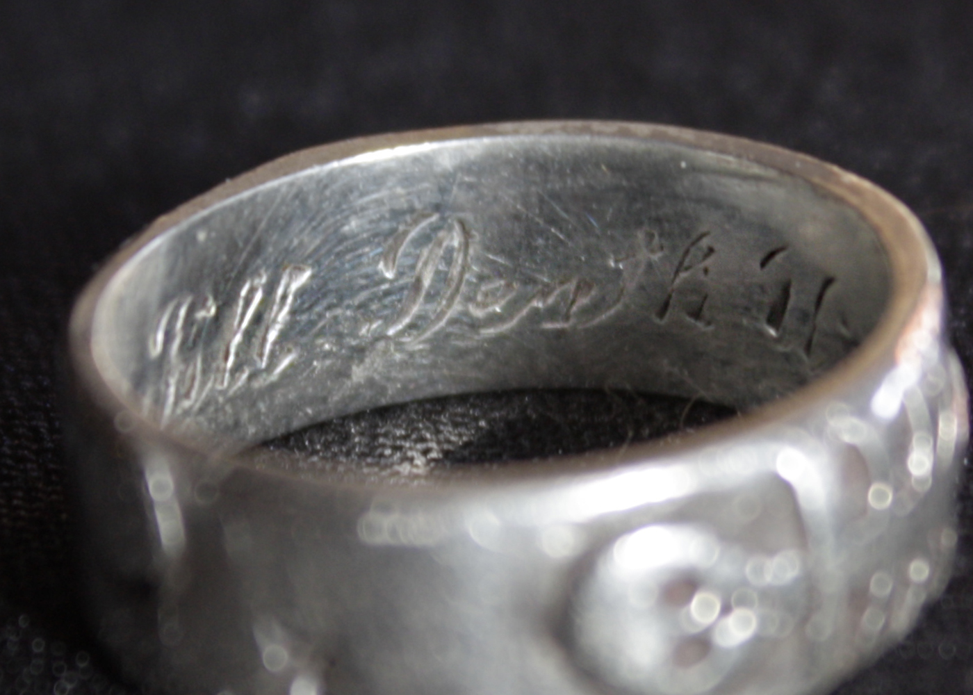 Sterling Silver Skeletons Wedding Band