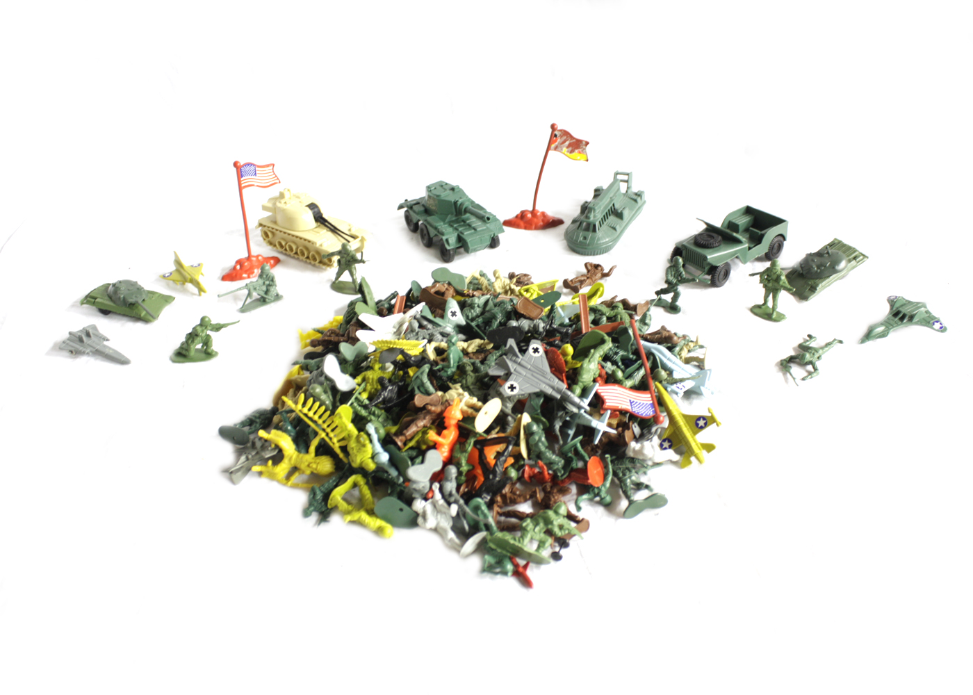Vintage Plastic Toy Soldiers, Ninjas and Native American Warriors