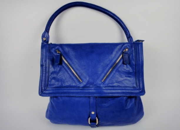 Sabina Blue Leather Handbag