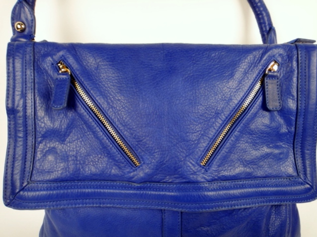 Sabina Blue Leather Handbag