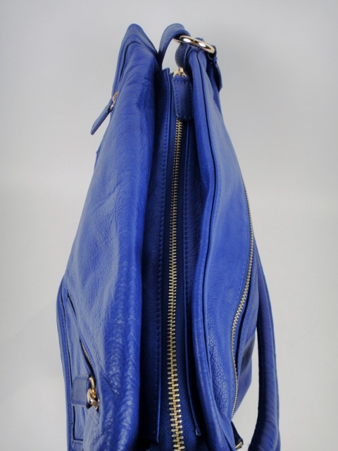 Sabina Blue Leather Handbag