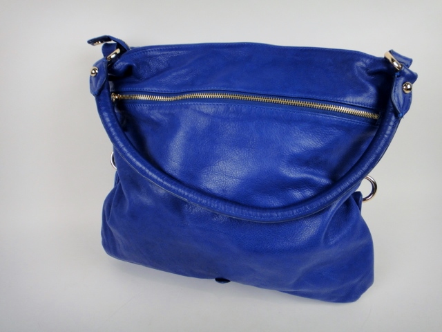 Sabina Blue Leather Handbag