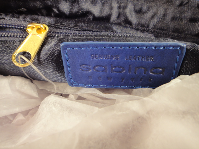 Sabina Blue Leather Handbag